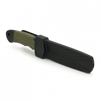 
	Нож тактический H-5111 с пластиковыми ножнами. Нож имеет упоры у основания лез. . фото 3