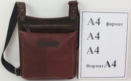 
 Мужская кожаная сумка планшетка на плечо Mykhail Ikhtyar 45041 Бордовая Издели. . фото 9