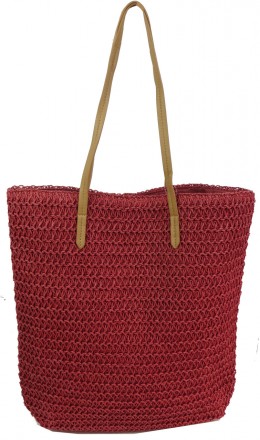 
Плетеная сумка на пляж, сумка шоппер два в одном Esmara красная Описание товара. . фото 4