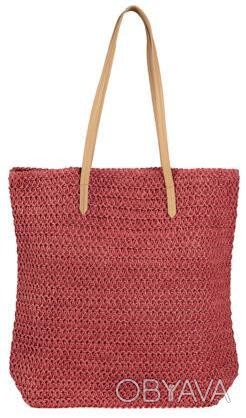 
Плетеная сумка на пляж, сумка шоппер два в одном Esmara красная Описание товара. . фото 1