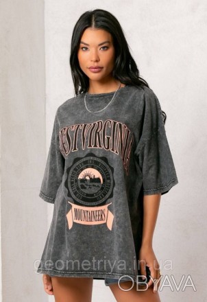 
Винтажная футболка женская серого цвета с надписью
Серая футболка женская в еди. . фото 1