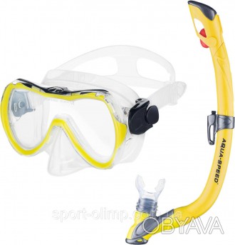 Набір маска і трубка для плавання Aqua Speed ENZO + EVO 6071 дитячий Жовтий (604. . фото 1