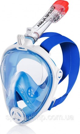 Повнолицьова маска для плавання і снорклінга Aqua Speed SPECTRA 2.0 синій розмір. . фото 2