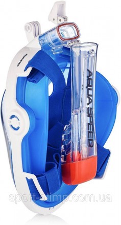 Повнолицьова маска для плавання і снорклінга Aqua Speed SPECTRA 2.0 синій розмір. . фото 5