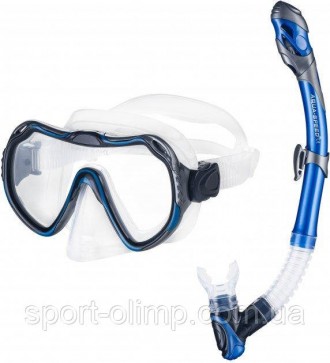 Набор маска и трубка для плавания Aqua Speed Java + Elba 8205 Cиний OSFM (590821. . фото 2