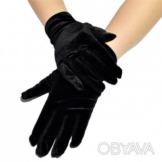 Елегантні однотонні оксамитові рукавички
Матеріал: поліестер
Розмір один, має пі. . фото 1
