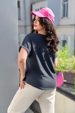 Женская футболка выполнена из трикотажа- кулир производства Турции. Практичная, . . фото 5
