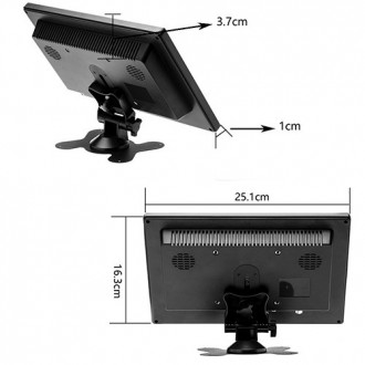 Автомобильный монитор в машину 10,1 дюймов для камер Podofo K101, 1024х600, VGA,. . фото 4