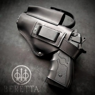 Поясная кобура для пистолета BERETTA 92 из натуральной кожи предлагает широкий с. . фото 2