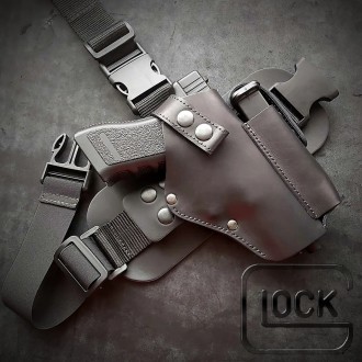 Настегенна кобура для пістолета Glock 17 GUN HOLSTER PRO, з підсумком для магази. . фото 2