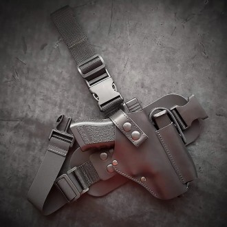 Набедренная кобура для пистолета Glock 17 GUN HOLSTER PRO, с подсумком для магаз. . фото 3