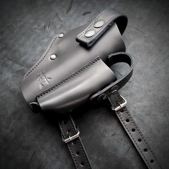 Кобура оперативная для BERETTA 92 GUN HOLSTER скрытого ношения, черная/коричнева. . фото 4