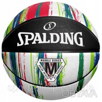 М'яч баскетбольний Spalding Marble Ball чорний, білий, червоний size 7 84404. . фото 1