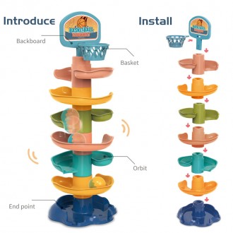 Развивающая игрушка "башня-спуск" с шариками арт. 3603 
С разноцветных пластиков. . фото 3