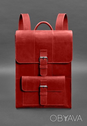 Шкіряний міський рюкзак у простому та позачасовому дизайні. Він зручний, місткий. . фото 1