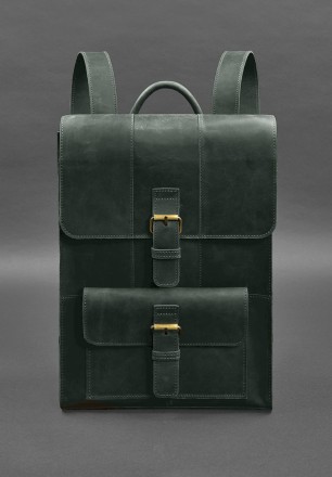 Шкіряний міський рюкзак у простому та позачасовому дизайні. Він зручний, місткий. . фото 2