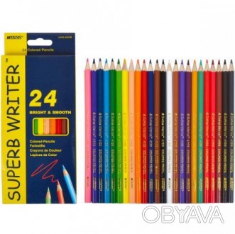 ![CDATA[Олівці кольорові Marco 24 кольори 4100-24CB. М'які кольорові олівці зали. . фото 1