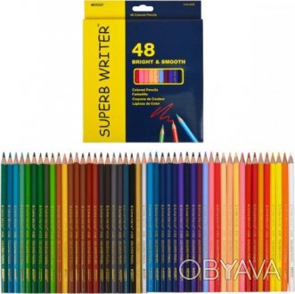 ![CDATA[Олівці кольорові Marco 48 кольорів 4100-48CB. М'які кольорові олівці зал. . фото 1