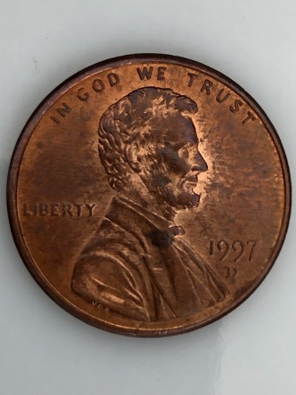 #704 США 1 цент 1997 Лінкольн Цент (Мітка монетного двору: D - Денвер)

KM# 20. . фото 2