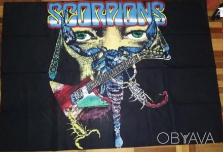 Баннер легендарной рок-группы Scorpions, полиестер, размер 135х85см, высылаю пос. . фото 1