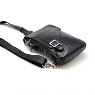 ​Мини-рюкзак мужской на одну шлейку GA-6403-4lx TARWA​, из натуральной телячьей . . фото 7