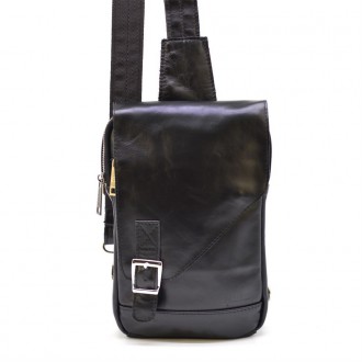 ​Мини-рюкзак мужской на одну шлейку GA-6403-4lx TARWA​, из натуральной телячьей . . фото 4
