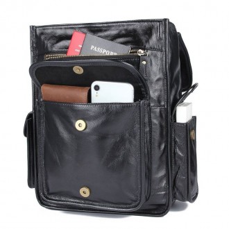 Кожаный рюкзак на каждый день JD7283A бренд John McDee качественный и практичный. . фото 9