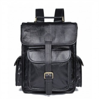 Кожаный рюкзак на каждый день JD7283A бренд John McDee качественный и практичный. . фото 3