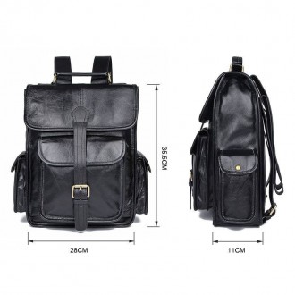 Кожаный рюкзак на каждый день JD7283A бренд John McDee качественный и практичный. . фото 7