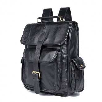 Кожаный рюкзак на каждый день JD7283A бренд John McDee качественный и практичный. . фото 2