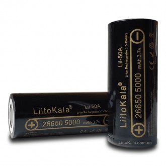 Акумулятор Li-ion LiitoKala Lii-50A 26650 5000 mAh 3.7 V
Liitokala Lii-50A 5000 . . фото 4