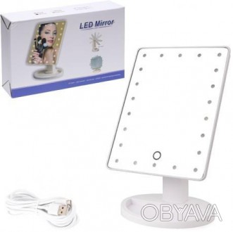 Дзеркало для макіяжу з LED-підсвічуванням прямокутне JF-317