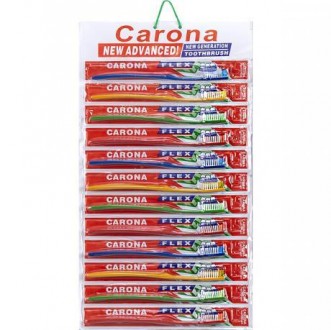 ![CDATA[Пластикові гігієнічні зубні щітки " CARONA" з синтетичною щетиною в інди. . фото 3