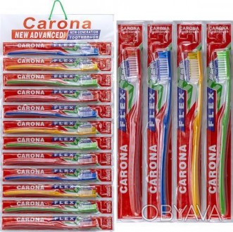 ![CDATA[Пластикові гігієнічні зубні щітки " CARONA" з синтетичною щетиною в інди. . фото 1
