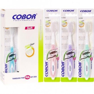 ![CDATA[Пластикові гігієнічні зубні щітки "Cobor Soft Deep Clean" з синтетичною . . фото 2