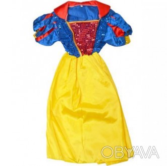 ![CDATA[Дитячий карнавальний костюм - сукня " Білосніжка" . Ліф з переду декоров. . фото 1