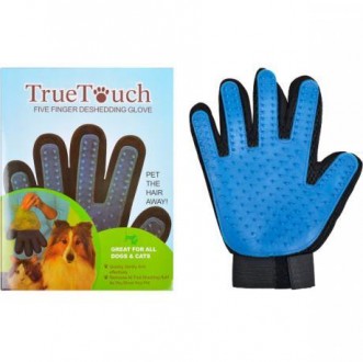 ![CDATA[Масажна щітка - рукавичка True Touch призначена для відходу за шерстю ви. . фото 2