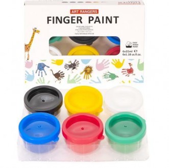 ![CDATA[Гуаш для малювання пальцями. У наборі 6 кольорів по 35мл: синій, зелений. . фото 2