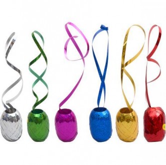 ![CDATA[Набір стрічок 6 шт 6 кольорів для повітряних куль і декорування подарунк. . фото 2