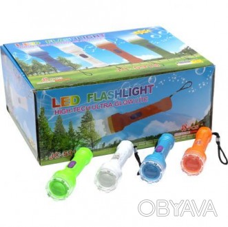 ![CDATA[Ліхтарик пластмасовий на 1 лампочку, LED. Для живлення використовуються . . фото 1