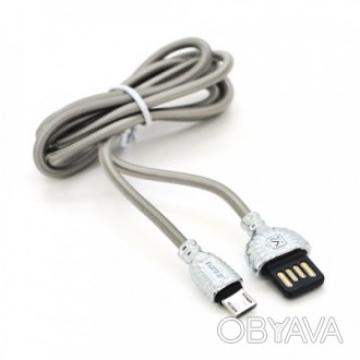 Дата кабель USB 2.0 AM to Micro 5P 1.0m XO Silver 2.8А iKAKU (YT-iK/XO-MS). . фото 1