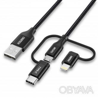 Тип - разветвитель; тип Вход - USB 2.0 (AM); тип Выход - micro USB; Lightning; U. . фото 1
