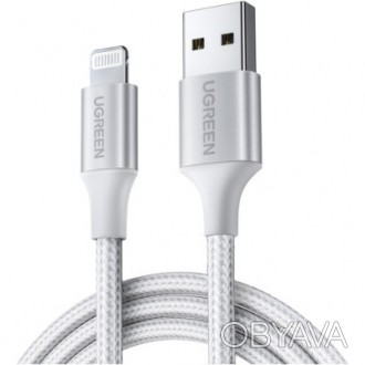 Тип - кабель; тип Вход - USB 2.0; тип Выход - Lightning; длина - 1 м; Цвет - сер. . фото 1