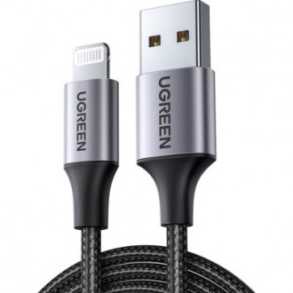 Тип - кабель; тип Вход - USB 2.0; тип Выход - Lightning; длина - 2 м; Цвет - чер. . фото 3