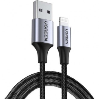 Тип - кабель; тип Вход - USB 2.0; тип Выход - Lightning; длина - 2 м; Цвет - чер. . фото 2