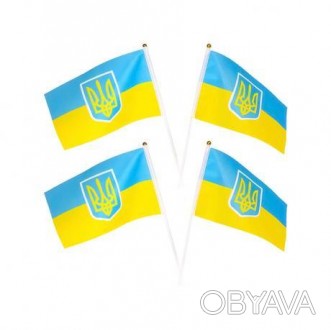 ![CDATA[Прапор "Україна", Довжина штока 30 см Розмір прапора 14*21 см]]>. . фото 1