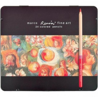![CDATA[Набір кольорових художніх олівців "Renoir Fine Art" в металевій коробці.. . фото 3