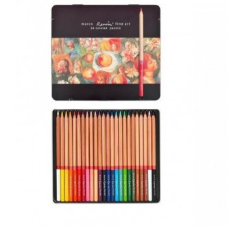 ![CDATA[Набір кольорових художніх олівців "Renoir Fine Art" в металевій коробці.. . фото 2