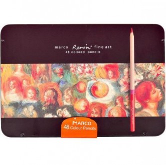 ![CDATA[Набір кольорових художніх олівців "Renoir Fine Art" в металевій коробці.. . фото 3