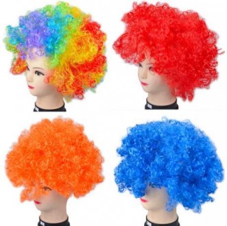 ![CDATA[Яскравий, красивий, кольоровий перуку для клоуна. Відмінний атрибут для . . фото 2
